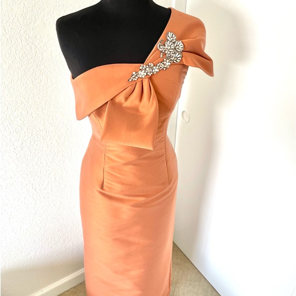 Sachin & Babi Ines Formal Gown in Copper size 6 - Picture 6 of 15